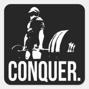 "Body building" Motivation - Conquer Square Sticker