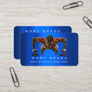 Body Building Shaping Fitness Man Blue Cobalt  Business Card