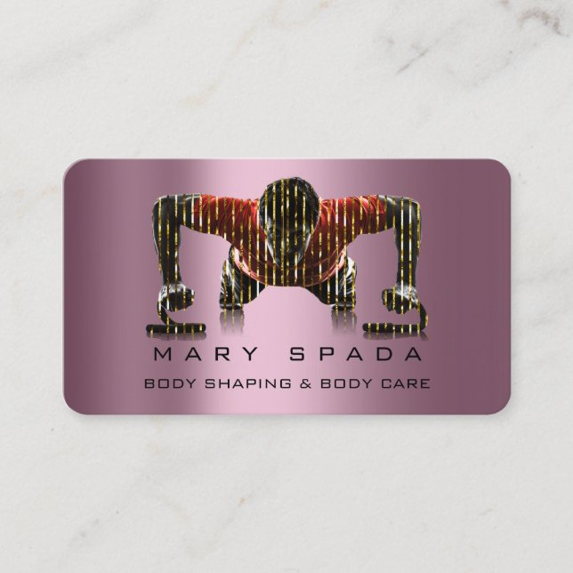 Body Building Shaping Fitness Sclupting Rose Business Card (Front)