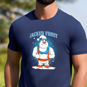 Body Building Snowman Funny Muscles Fitness Pun T-Shirt