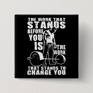 "Body building" Workout Motivational 15 Cm Square Badge