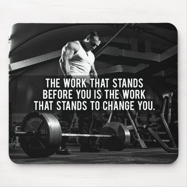 "Body building" Workout Motivational Mouse Mat (Front)