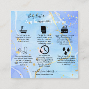 Body Butter Application Guide Modern Elegant Square Business Card