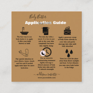 Body Butter Application Simple Professional Terrac Square Business Card