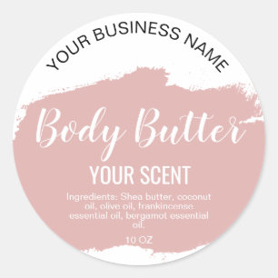body butter gold blush pink classic  square sticke classic round sticker