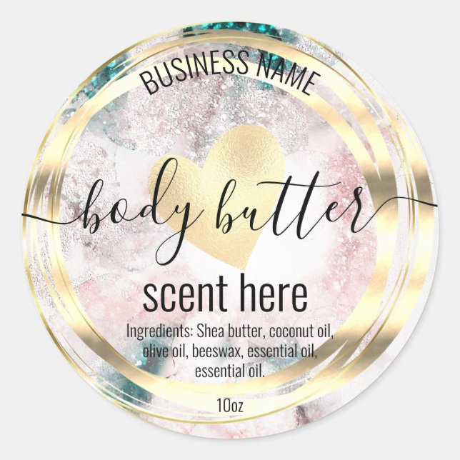 body butter gold modern product label add logo (Front)