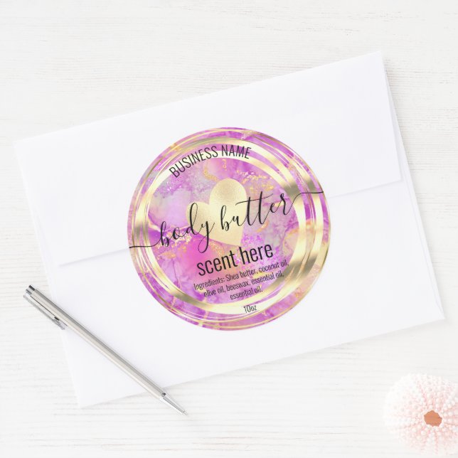 body butter purple modern product label add logo (Envelope)
