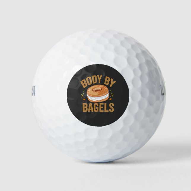Body By Bagels Funny Jewish Hanukkah Doughnut Gift Golf Balls (Front)