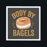 Body By Bagels Funny Jewish Hanukkah Doughnut Gift Napkin<br><div class="desc">hanukkah, passover, yiddish, chanukah, jewish, menorah, jew, gift, birthday, bagel</div>