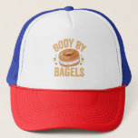 Body By Bagels Funny Jewish Hanukkah Doughnut Gift Trucker Hat<br><div class="desc">hanukkah, passover, yiddish, chanukah, jewish, menorah, jew, gift, birthday, bagel</div>