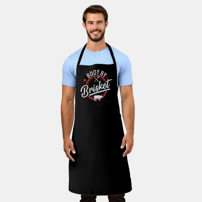 Body By Brisket Large Black Apron (Worn)