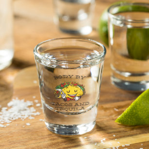 Body by Tacos & Tequila   Funny Taco Shot Glass
