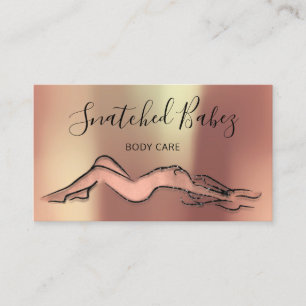 Body Care Sculpting QRCODE Black Rose Copper Business Card