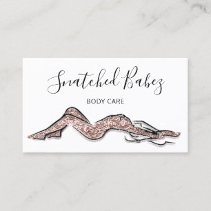 Body Care Sculpting QRCODE Black Rose Glitter Business Card