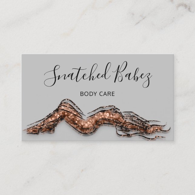 Body Care Sculpting QRCODE Grey Rose Brown  Business Card (Front)