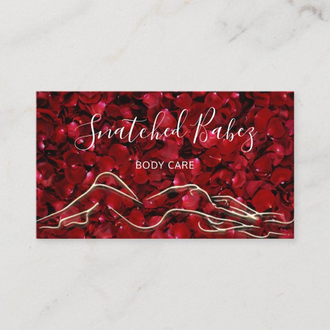 Body Care Sculpting QRCODE Red Rose Gold  Business Card (Front)