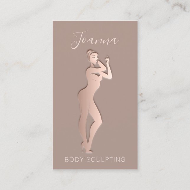 Body Care Shaping Sculpting QR Code Logo Skin Business Card (Front)