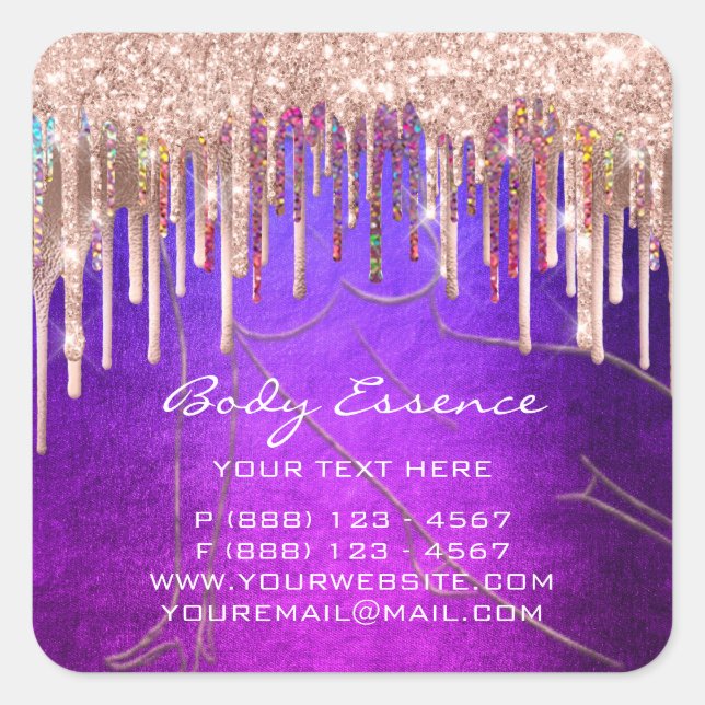 Body Care Shaping Soap Balm Cosmetic Rose Pink Square Sticker (Front)