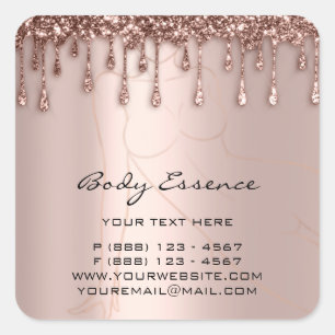 Body Care Shaping Soap Balm Cosmetic Rose Skinny Square Sticker