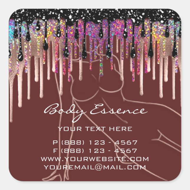 Body Care Shaping Soap Balm Cosmetic Shop Brown Square Sticker (Front)