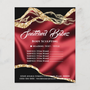 Body Care SPA Sculpting Logo Gold Price List Red Flyer