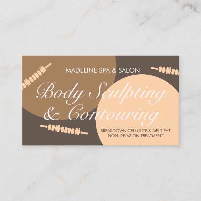 Body Contouring Body Sculpting Massage Earthy Tone Business Card (Front)