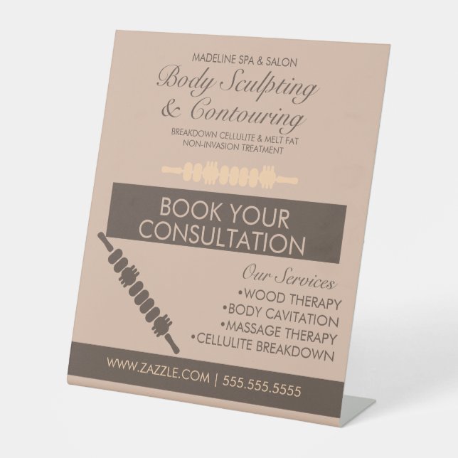 Body Contouring Body Sculpting Massage Therapy Pedestal Sign (Front)