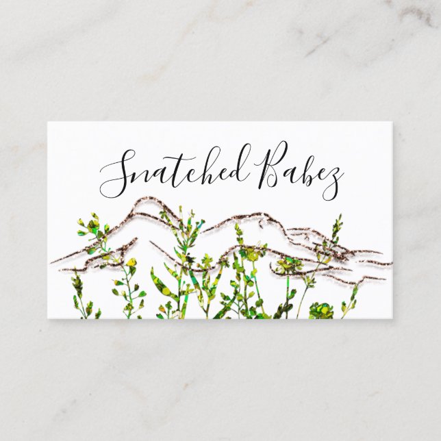 Body Logo Sculpting QRCODE Rose Grass Floral  Business Card (Front)