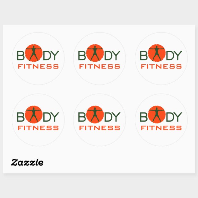 Body Madness Fitness Custom Round Stickers (Sheet)