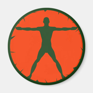 Body Madness Fitness Green Orange Round Magnet