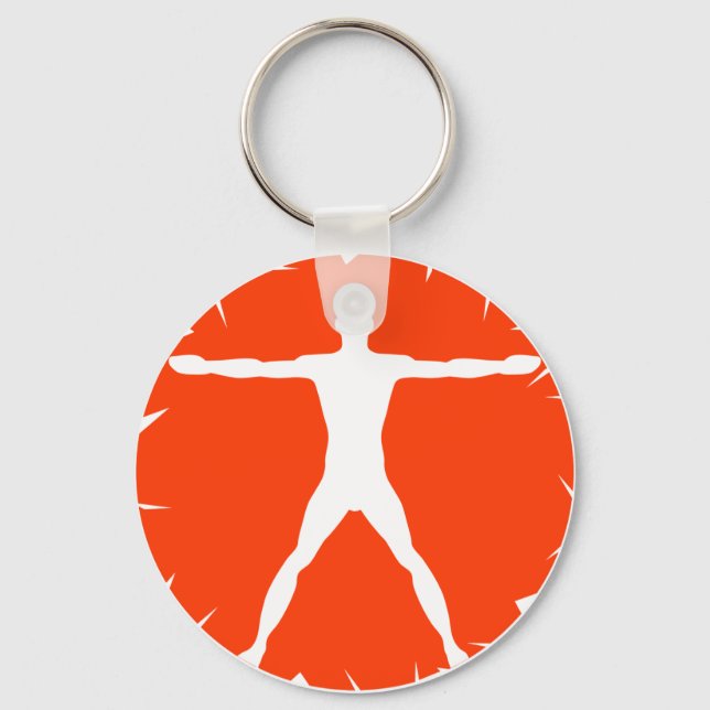 Body Madness Vitruvian Man Premium Round Key Chain (Front)