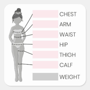 Body Measurements Planner Square Sticker