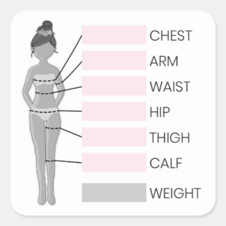 Body Measurements Planner Square Sticker
