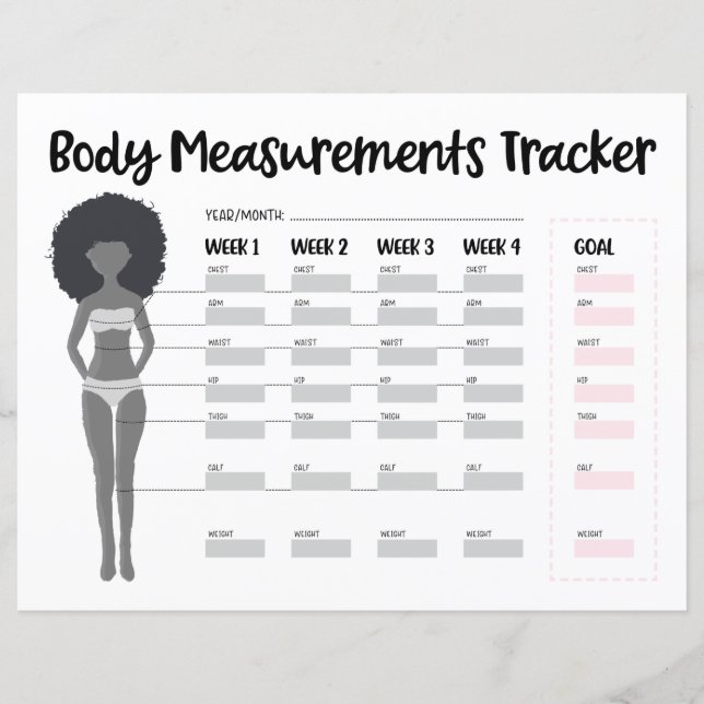 Body Measurements Tracker for Black Women (Front)