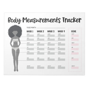 Body Measurements Tracker for Black Women Notepad