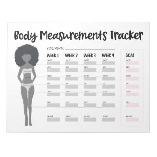 Body Measurements Tracker for Black Women Notepad