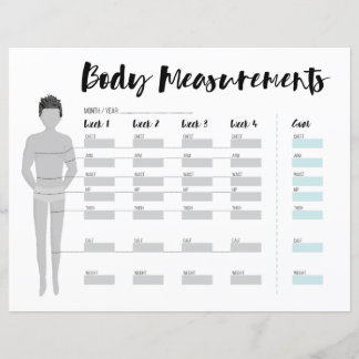 Body Measurements Tracker for Men, 4 Weeks Goal