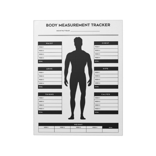Body Measurements Weight Loss Fitness Tracker Boy Notepad (Rotated)