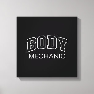 Body Mechanic Funny Athletic Lettering Fitness Gif Canvas Print