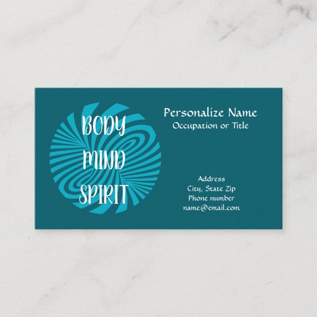 Body Mind Spirit Holistic Harmony Business Card (Front)