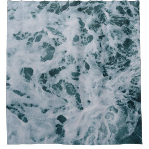 Body of water and sea foams shower curtain