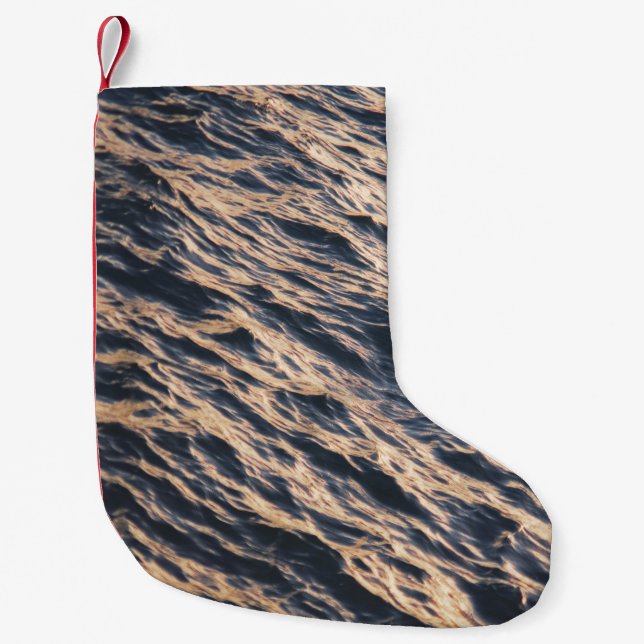 Body of water during daytime small christmas stocking (Front)
