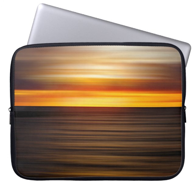Body of water during sunset laptop sleeve (Front)