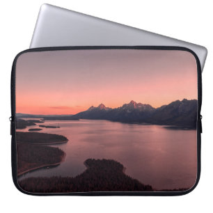 BODY OF WATER NEAR MOUNTAIN DURING SUNSET LAPTOP SLEEVE