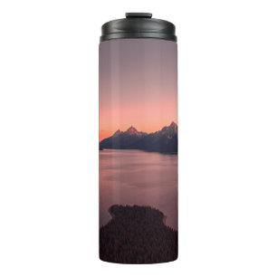 BODY OF WATER NEAR MOUNTAIN DURING SUNSET THERMAL TUMBLER
