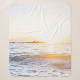 Body of water under sunset sherpa blanket
