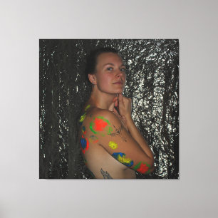Body Painted Model Canvas Print