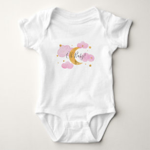 Body Para Bebé Oh Baby! Moon & Stars pink Baby Bodysuit