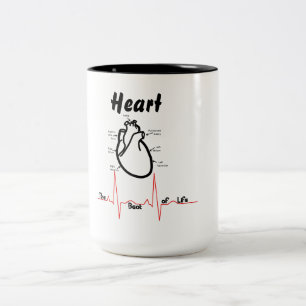 Body Parts -- Human Heart Two-Tone Coffee Mug