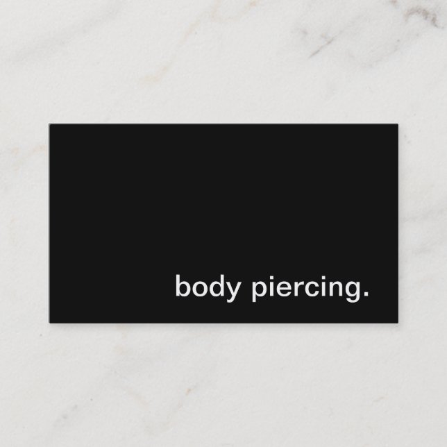 Body Piercing Business Card (Front)